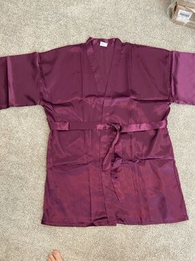 Silky Purple Women's Satin Wrap Robe 💜🪻🟪💟🟣🤍